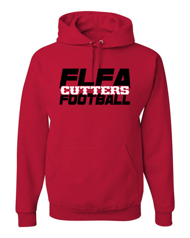 FLFA Cutters Red Coast to Coast Drawstring Backpack - 2562 w/ FLFA Football Over-Under on Front.