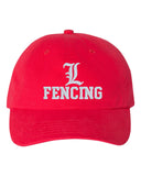 Lakeland Fencing Red Brushed Twill Cap - VC200 with White Embroidery