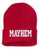 mayhem embroidered cuffed beanie hat