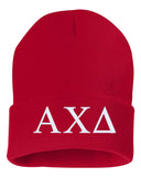 greek letters sorority/fraternity embroidered cuffed beanie hat