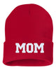 mom embroidered cuffed beanie hat