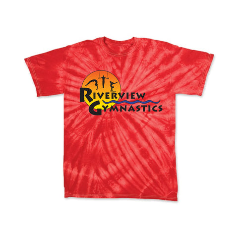 Riverview Gymnastics White Hoodie w/ Full Color Sun Design on Front.