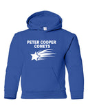 peter cooper comets royal heavy blend™ hooded sweatshirt - 18500 w/ logo design 1 on front