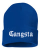 gangsta embroidered cuffed beanie hat