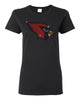 westwood cardinals black heavy blend short sleeve t-shirt w/ spangle cardinal bird design