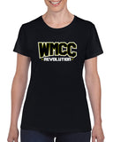 wmcc black short sleeve tee w/ wmcc logo on front & mom on back.