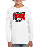 lakeland wrestling heavy blend shirt w/ lakeland wrestling sister logo on front.