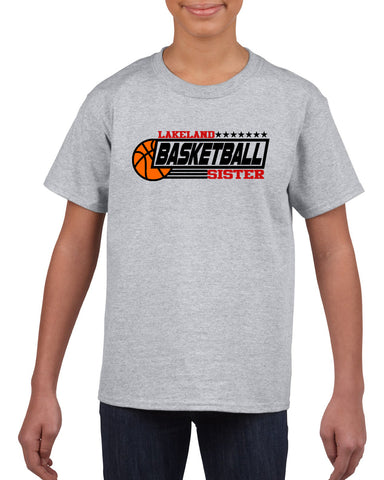 Lakeland Basketball Red Heavy Blend Shirt w/ Lakeland Basketball V3 logo on Front.