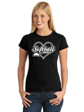 softball mom heart laces graphic transfer design shirt