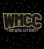 wmcc black & vegas gold medalist jacket 2.0 w/ wmcc logo in 3 color spangle on back.