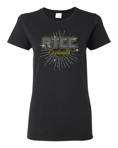 RTCC Cheer Mom Ombre Silver/Gold Spangle Bling Design Shirt