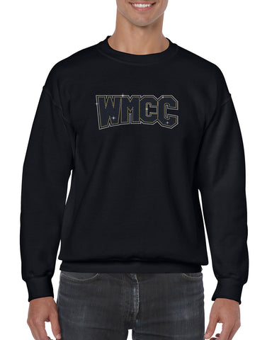 WMCC Black Replica Football Jersey Tee w/ WMCC Logo in 3 Color on Front.