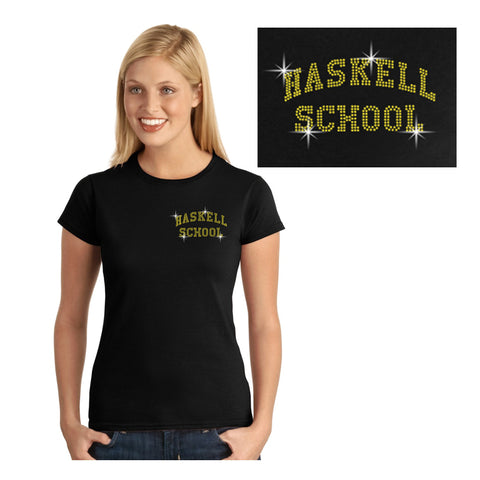 HASKELL School Black Heavy Blend Crewneck Sweatshirt w/ HASKELL School "Indian" Logo on Front.