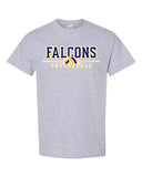 jths volleyball sport gray short sleeve tee w/ falcons volleyball v3 logo on front