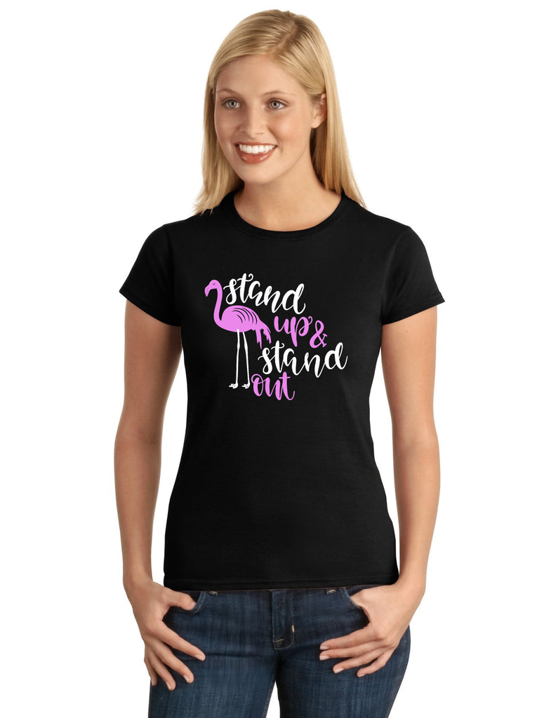stand up and stand out graphic transfer design shirt