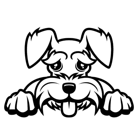 Dachshund Dog Peeking V1 Single Color Transfer Type Decal