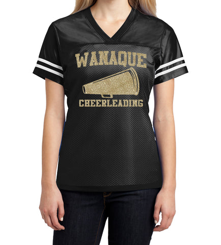 WANAQUE CHEER  Glitter Crew T-Shirt w/ W-CHEER Design on Front.