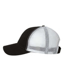 Wanaque Warriors Football Black & White Sportsman - Bio-Washed Trucker Cap - AH80 w/ Warrior W Embroidered on Front.