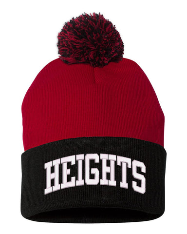 Height Red Sportsman - 8" Knit Beanie - SP08 w/ HEIGHTS ARC logo on Front.