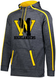 west milford fencing stoked tonal hoodie w/ large wm logo on front.