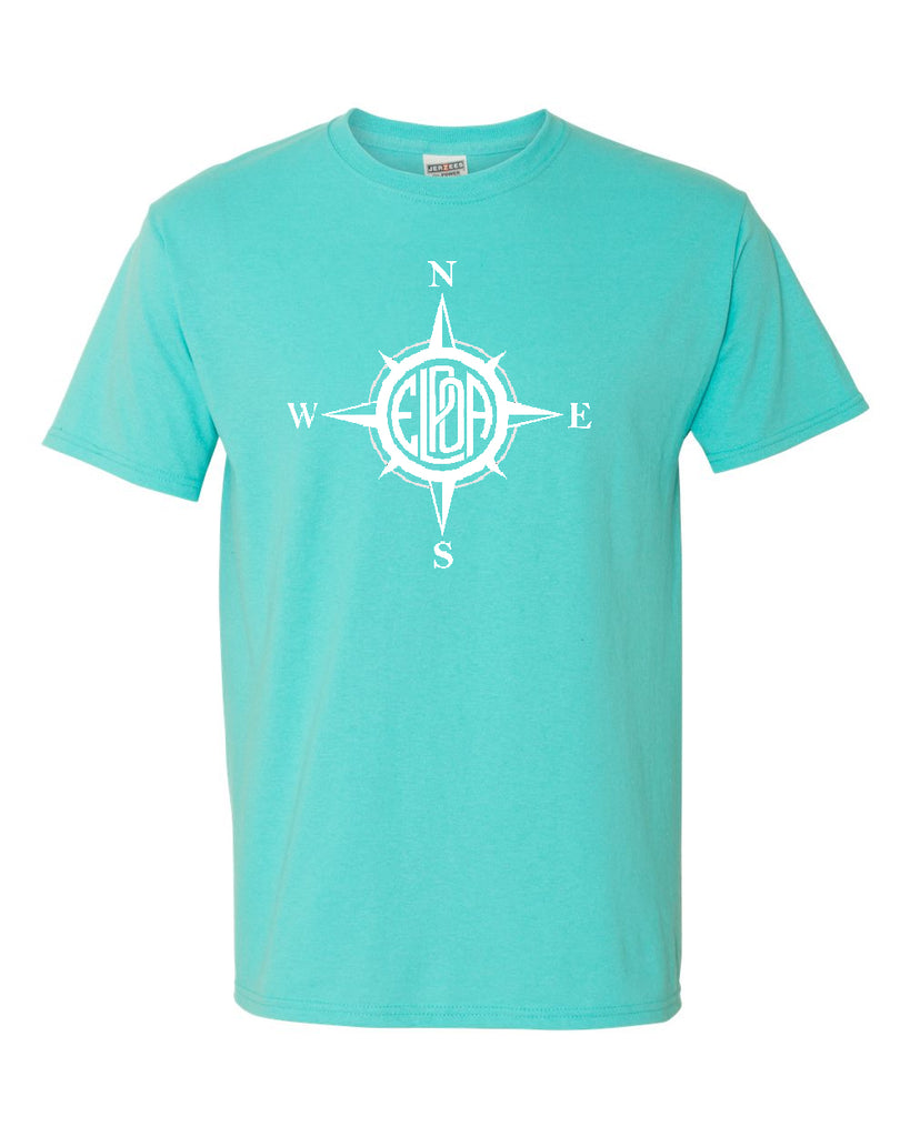 Erskine Lakes JERZEES - Dri-Power® 50/50 T-Shirt - 29MR w/ Compass Design on Front.