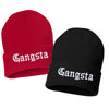 gangsta embroidered cuffed beanie hat