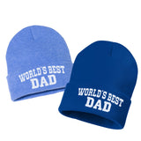 world's best dad embroidered cuffed beanie hat