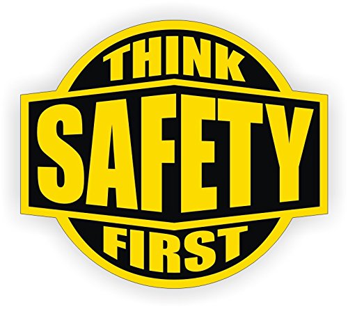 think safety first v2 yellow/black 2" round hard hat-helmet full color printed decal