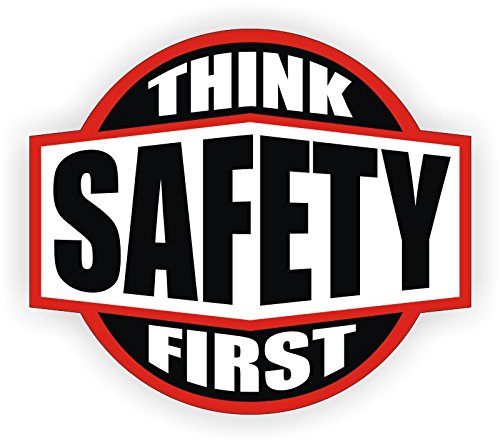 think safety first v2 red/black/white 2" round hard hat-helmet full color printed decal