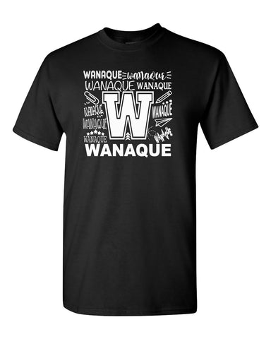 WANAQUE School Black Cyclone Tie Dye Short Sleeve Tee w/ Proud Staff Design on Front.