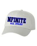 nfinite white valucap - brushed twill cap - vc200 - nfinite all stars embroidered on front.