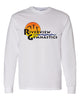 riverview gymnastics white long sleeve t-shirt w/ full color sun design on front.