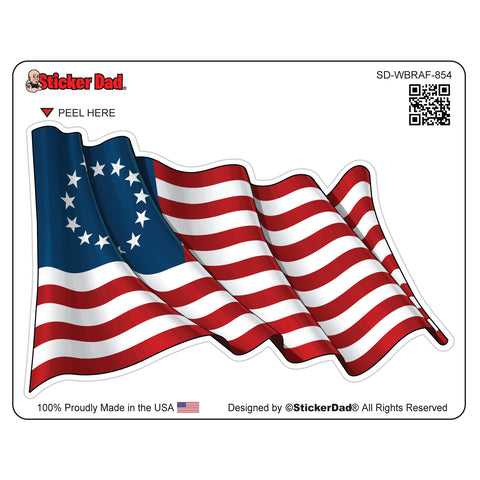 RUSTIC AMERICAN FLAG 959 Full Color 5 inch Printed Vinyl Decal Window Sticker