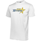butler stars white attain wicking set-in sleeve tee w/ large front 2 color design