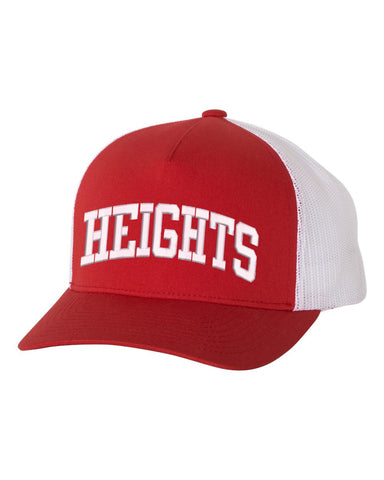 Height Yupoong - Classics™ Five-Panel Retro Trucker Cap - 6506 w/ HEIGHTS ARC logo on Front.