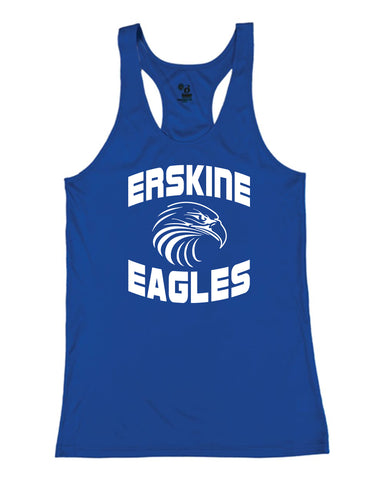 Erskine School Royal/Gray - Heavy Cotton™ Raglan Three-Quarter Sleeve T-Shirt - 5700 - w/ Logo Design 1 on Front.