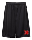 bloomingdale pta black badger - b-dry shorts w/ bloom b design on front left leg..