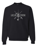 Lakeland Fencing Black 50/50 Blend Crew Sweatshirt w/ Gray Design