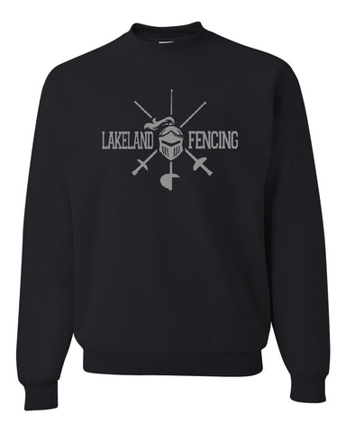 Lakeland Robotics Black JERZEES - NuBlend® Crewneck Sweatshirt - 562MR w/ Embroidered Design on Front Left Chest