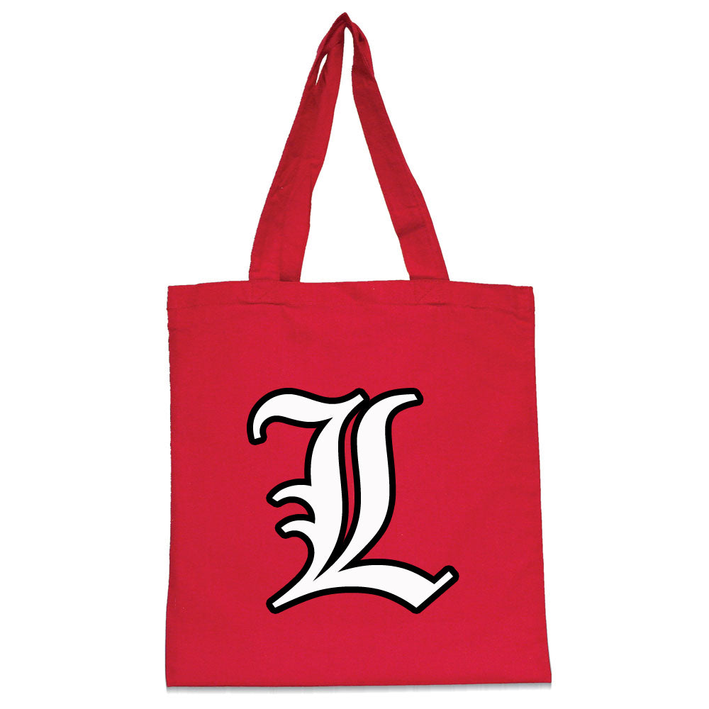 tote bag w/ large front old english lancer "l" logo graphic