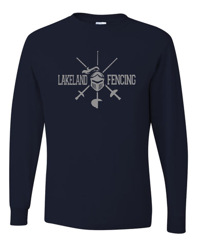 Lakeland Basketball 1209 stratos raglan crew Shirt w/ Lakeland Basketball Lancers Split logo on Front