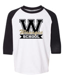 wanaque school three-quarter raglan sleeve baseball t-shirt w/ wanaque school 