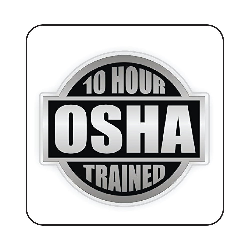 10 hours osha trained 2" round hard hat-helmet full color printed decal
