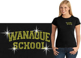 wanaque  black short sleeve tee w/ wanaque school 
