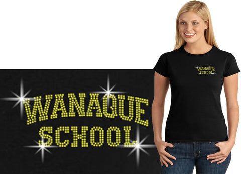 WANAQUE School Black Cyclone Tie Dye Long Sleeve Tee w/ Proud Staff Design on Front.