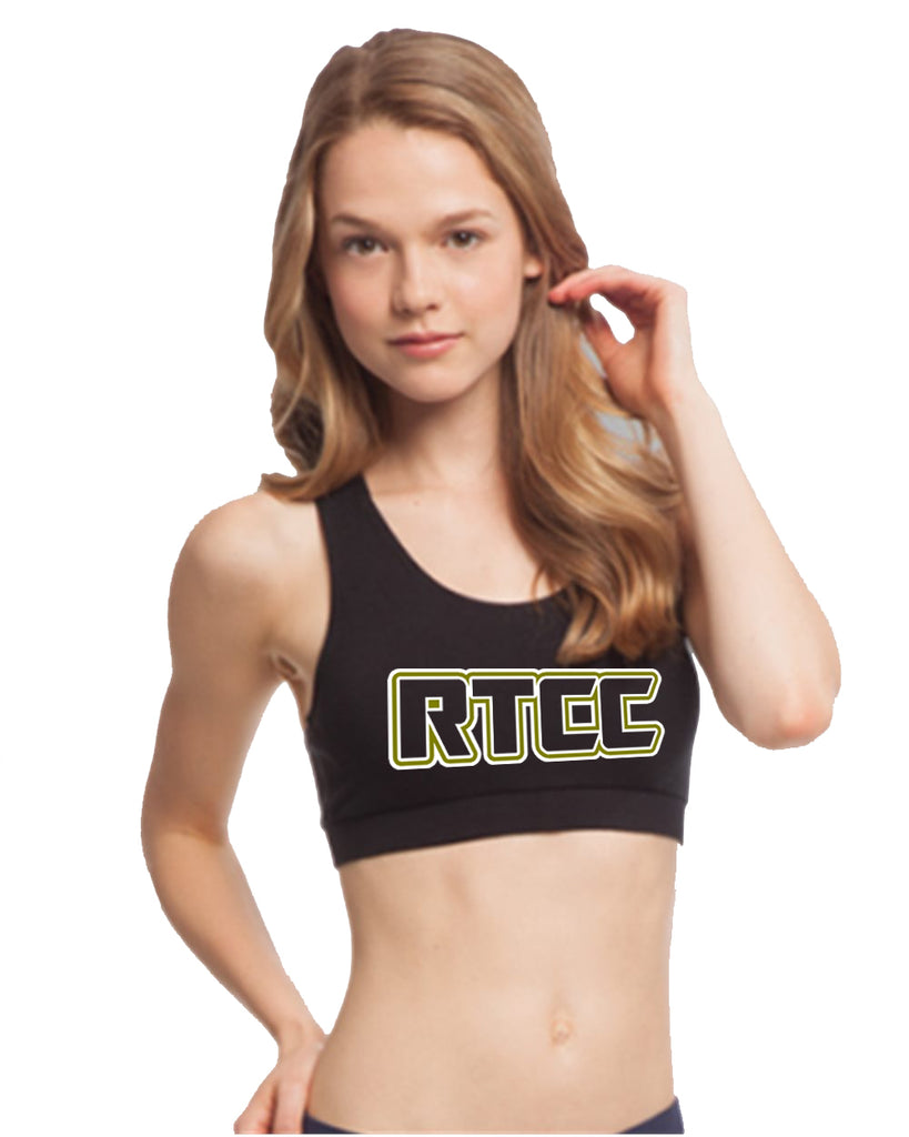 RTCC Black Sports Bra w/ 2 Color Logo on Front. – StickerDad & ShirtMama