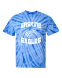 erskine school royal dyenomite - cyclone pinwheel tie-dyed t-shirt - 200cy - w/ logo design 1 on front.