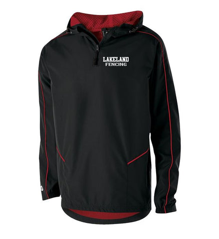 Lakeland Marching Band Black JERZEES - Nublend® Cadet Collar Quarter-Zip Sweatshirt - 995MR w/ LanceNote Design Embroidered on Front Left Chest.